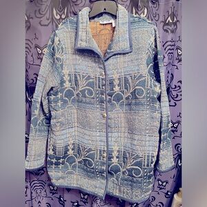 Blair tapestry style 3 button coat with pockets.